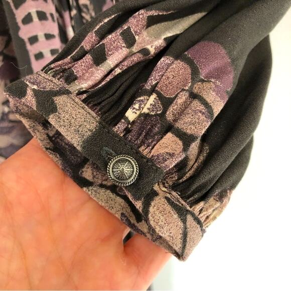 FREE PEOPLE Womens Long Sleeve Plunge Neckline Double Slit Maxi Dress Size XS - Picture 7 of 10